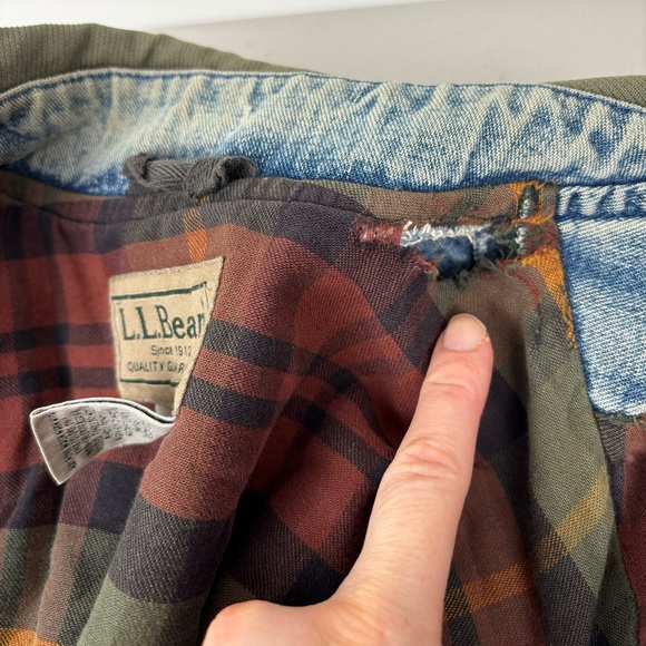 SOLD L.L. Bean Denim Barn Coat Farm Jacket Lined Men’s M Medium Worn In Work - Picture 12 of 16